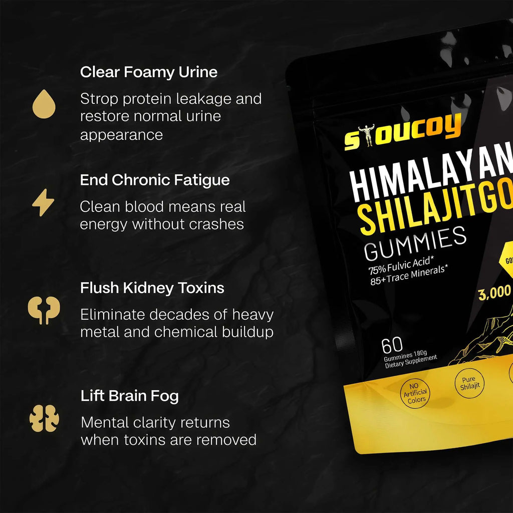 Kidney Support & Detox Shilajit Gummies - Pure Himalayan Minerals
