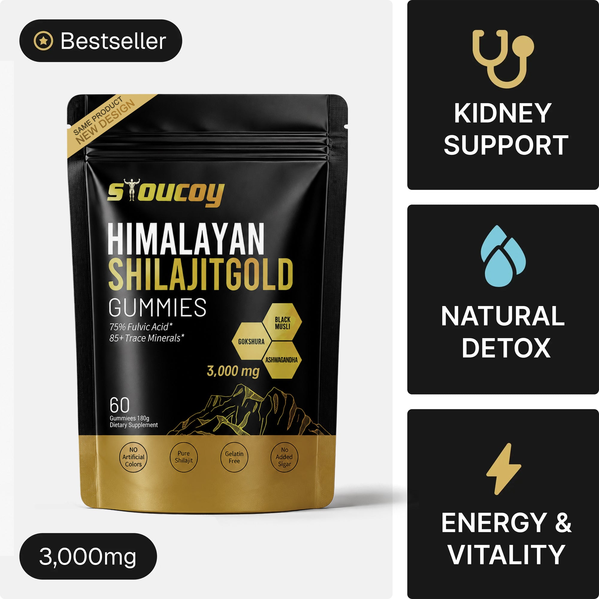 Kidney Support & Detox Shilajit Gummies - Pure Himalayan Minerals